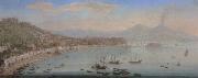 Naples,a view of the bay seen from posillipo with the omlo grande in the centre and mount vesuvius beyond Tommaso Ruiz
